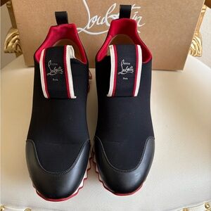 Christian Louboutin Black Sneakers with Red Trim